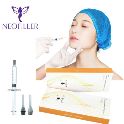 ژل تزریقی شفاف 24mg-ml اسید هیالورونیک پرکننده پوست 9 تا 12 ماه طول عمر بهبود جوان سازی صورت
