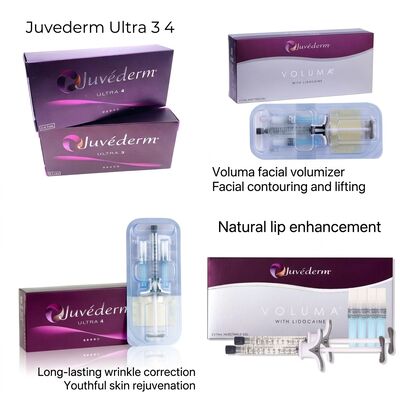تا ۱۲ تا ۱۸ ماهگی Juvederm Dermal Filler 1ml 2 سرینج حمل و نقل DHL UPS FEDEX راه حل طولانی مدت افزایش چهره