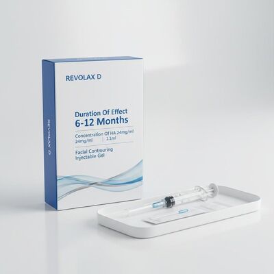 مدت زمان اثر 6 تا 12 ماه Revolax Filler Dermal غلظت 24mgml حجم 11ml ژل تزریقی شکل دهنده صورت