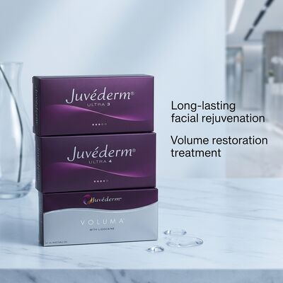 حجم 2 × 1 میلی لیتر Juvederm Voluma Filler ضد پیری پرکننده صورت برای افزایش حجم وسط صورت و بهبود شکل صورت