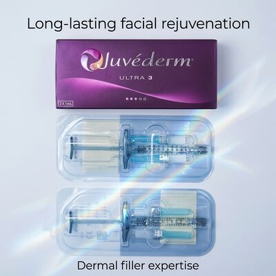 فرمولاسیون ژل Juvederm Dermal Filler 2 برابر حجم 1 میلی لیتر عمق تزریق زیرپوستی مناسب برای کاربردهای آرایشی پزشکی