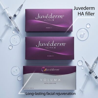 فرمولاسیون ژل Juvederm Dermal Filler 2 برابر حجم 1 میلی لیتر عمق تزریق زیرپوستی مناسب برای کاربردهای آرایشی پزشکی