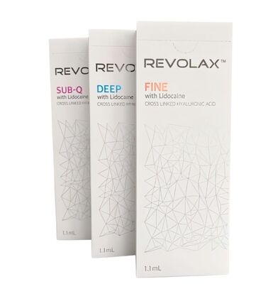 پرکننده پوستی متقاطع Revolax پرکننده پوستی فرمول تزریقی ظریف عمیق Sub-Q برای کاهش خط صورت و بازگرداندن حجم