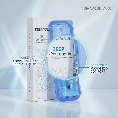 فیلر گیجگاهی Revolax Deep مونوفازیک هیالورونیک اسید 1.1 میلی لیتر برای ترمیم گودی گیجگاهی