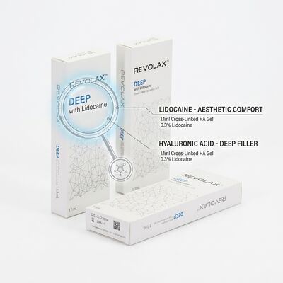 فیلر لب Revolax Deep، اسید هیالورونیک متقاطع تک فازی، فیلر پوستی 1.1 میلی لیتر برای افزایش حجم لب