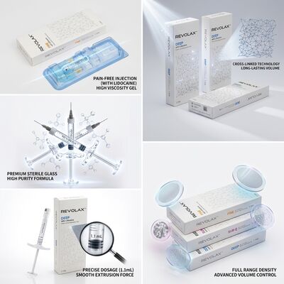 Revolax Fine Glabellar Filler Monophasic Hyaluronic Acid Dermal Filler 1.1ml برای اصلاح خطوط صورت