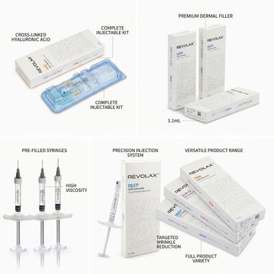 Revolax Fine Dermal Filler Filler Hyaluronic Acid Monophasic Filler 1.1ml برای اصلاح خط های نازک پا