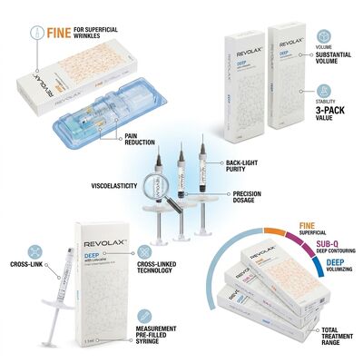 Revolax Fine Dermal Filler Filler Hyaluronic Acid Monophasic Filler 1.1ml برای اصلاح خط های نازک پا
