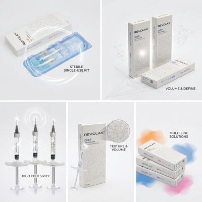 Revolax Fine Dermal Filler Filler Hyaluronic Acid Monophasic Filler 1.1ml برای اصلاح خط های نازک پا