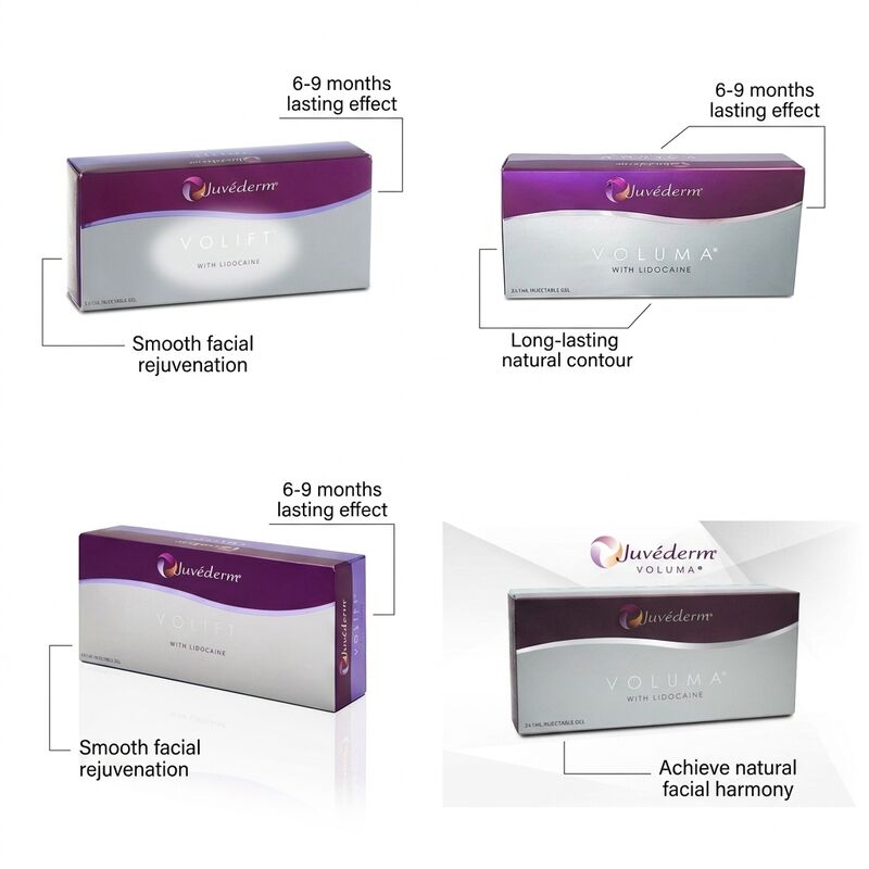 تا ۱۲ تا ۱۸ ماهگی Juvederm Dermal Filler 1ml 2 سرینج حمل و نقل DHL UPS FEDEX راه حل طولانی مدت افزایش چهره
