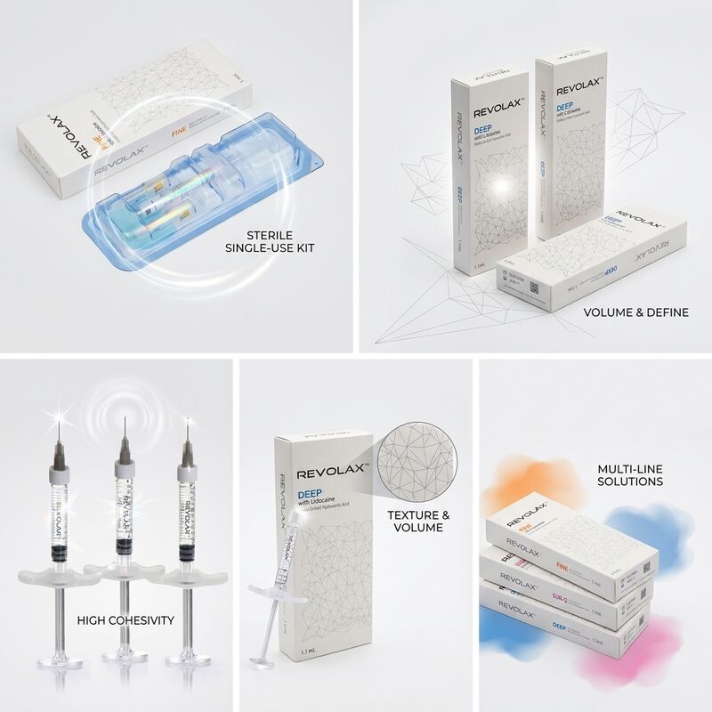 Revolax Fine Dermal Filler Filler Hyaluronic Acid Monophasic Filler 1.1ml برای اصلاح خط های نازک پا